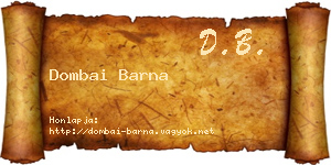 Dombai Barna névjegykártya