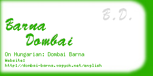 barna dombai business card